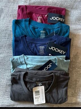 Jockey Short Sleeve Tee Pack - Burgundy, Teal, Navy, Light Blue, Charcoal